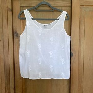 CP Shades vintage white linen blouse in pure Irish linen – EUC- size S